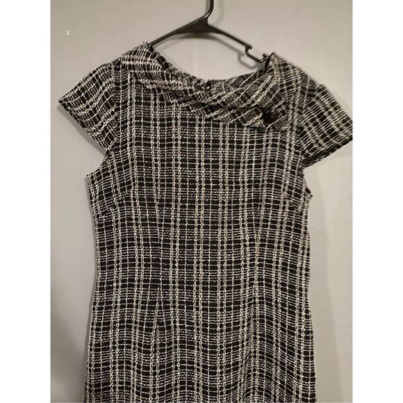 Karin Stevens Black And White Sheath Dress Size 8 - Picture 3 of 5
